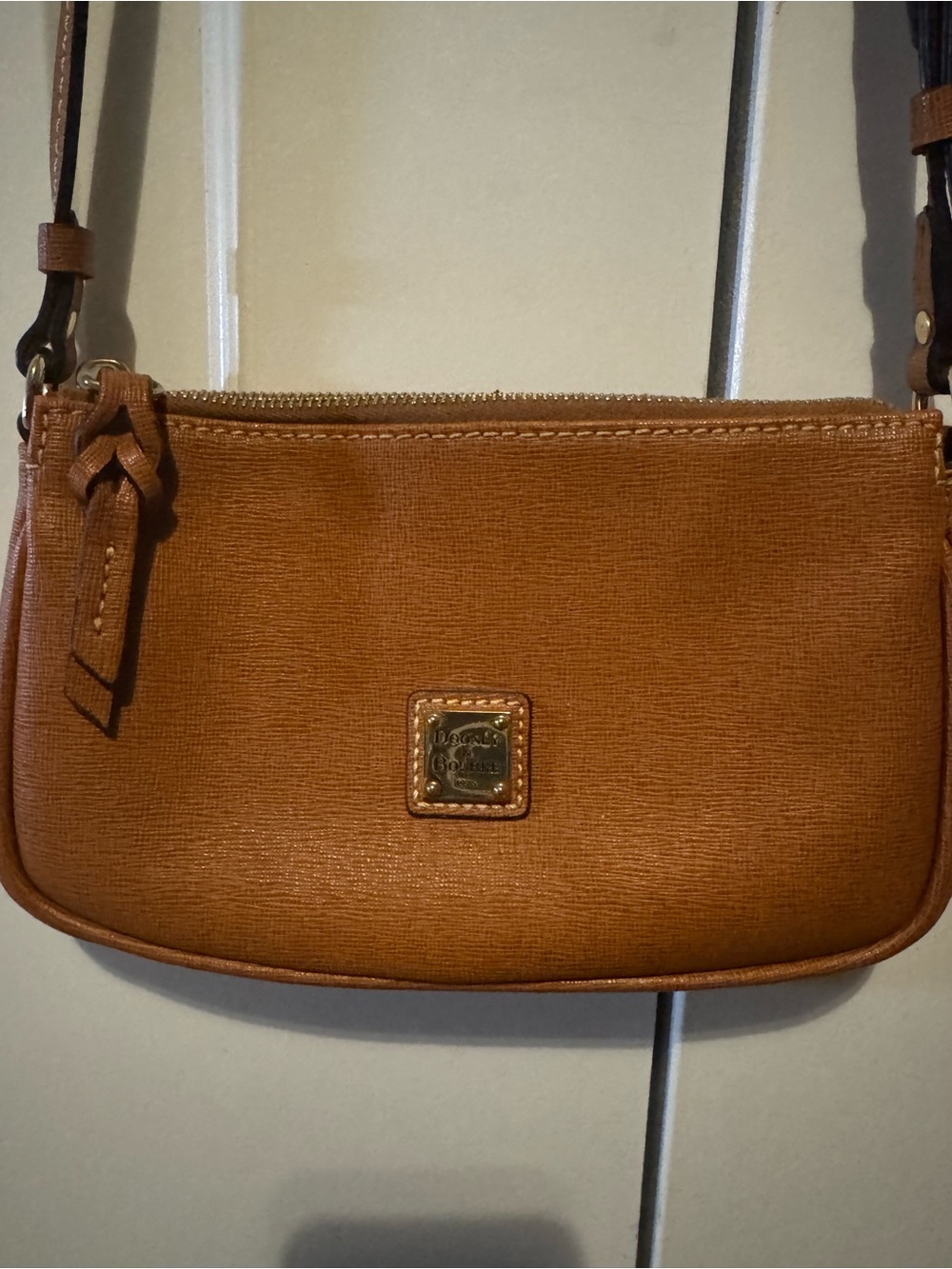 Dooney & Bourke Pebble Leather Crossbody in Cognac Brown